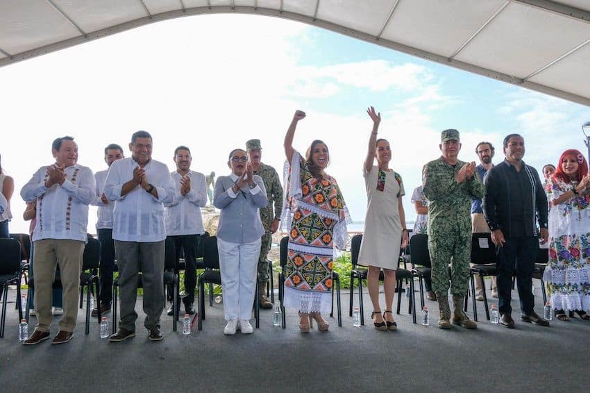 Sheinbaum attended the inauguration ceremony for sections 6 and 7 of the Maya Train in Chetumal on Sunday