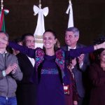 Claudia Sheinbaum in the Zócalo