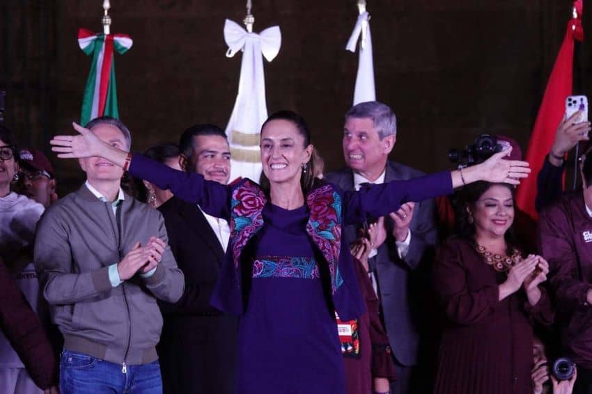 Claudia Sheinbaum in the Zócalo