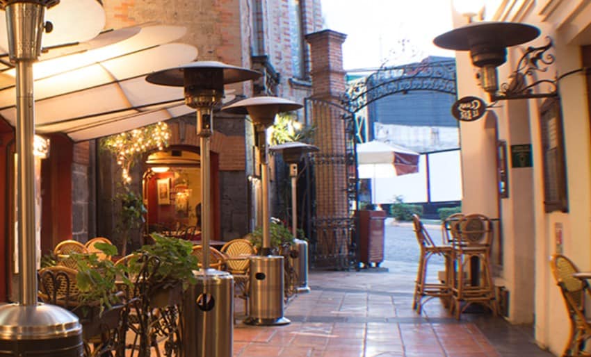 Inside Cluny Bistró in San Ángel, Mexico City