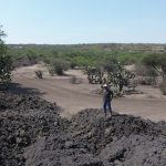 A dry water reservoir in San Miguel de Allende, Guanajuato, México