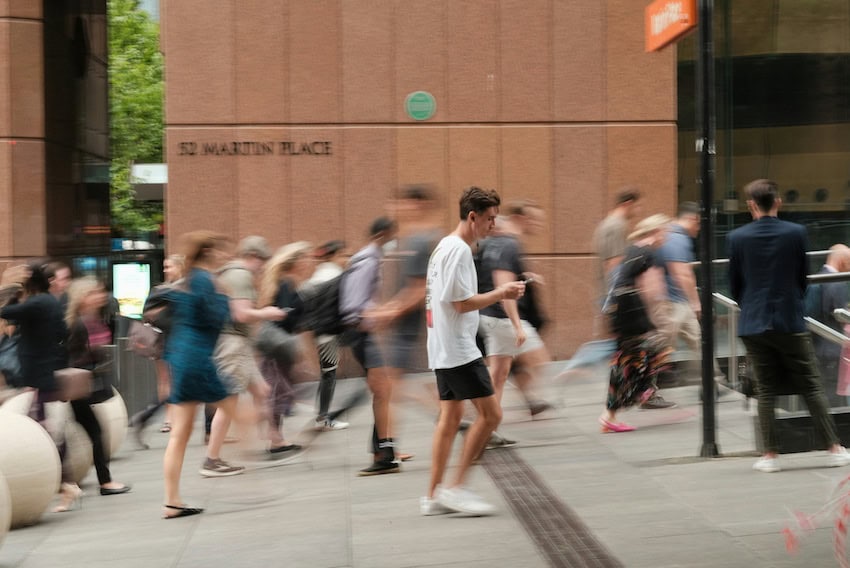 A busy street with lots of people.