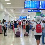 People at Felipe Carrillo Puerto Airport in Tulum, Quintana Roo.