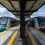 Two trains at a Maya Train station