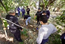 Chiapas authorities examine a clandestine grave