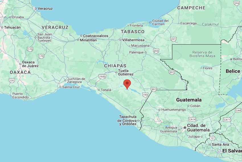 Maps location of La Concordia, Chiapas