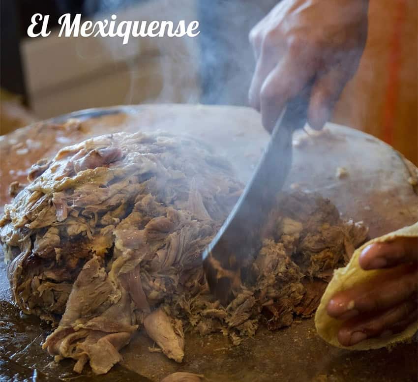 Barbacoa meat prepared by El Mexiquense restaurant in Mexico City, one of the best tacos MND staff had in 2024