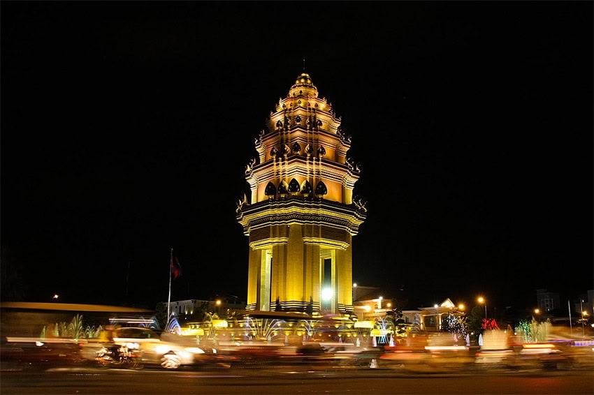 A monument in Phnom Penh, Cambodia