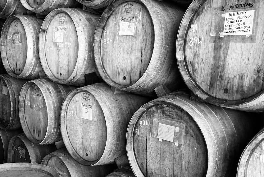 Sierra Norte Whiskey in casks