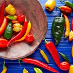 A colorful selection of Mexican chile varieties used for food in Mexico