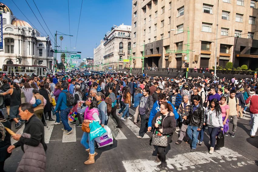 Crowds in Mexico City